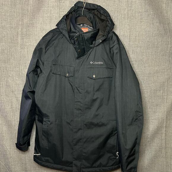 Columbia Jacket Mens Large Gray Polyester Thermal Coil Insulated Hooded Jacket - Picture 1 of 6